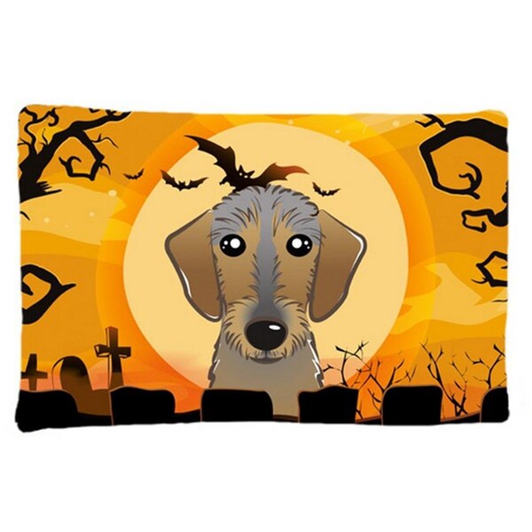 Carolines Treasures Halloween Wirehaired Dachshund Fabric Standard Pillowcase BB1791PILLOWCASE - main